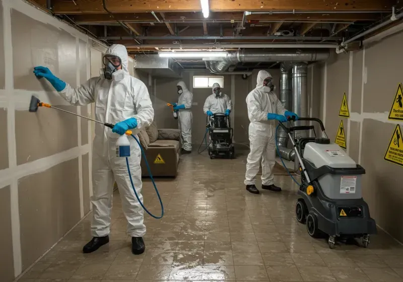 Basement Moisture Removal and Structural Drying process in White City, FL